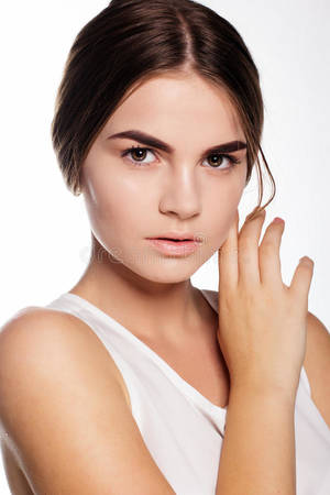 Beautiful Young Girl - Download Beautiful Young Girl With Nude Makeup Stock Image - Image of  healthy, caucasian: