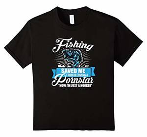 Kinder - Fishing Saved Me From Becoming A Porn Star T-shirt Kinder, GrÃ¶ÃŸe 104 Schwarz