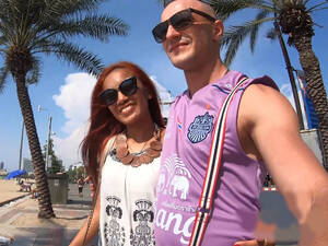 asian amateur couple beach - Amateur Euro Asian teen couple homemade porno video after a day out at  Fapnado