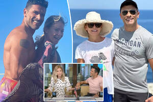 erection at nude beach videos - Kelly Ripa, Mark Consuelos stumbled upon nude beach during Greece trip