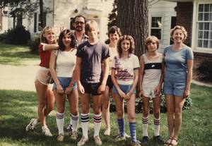 Kinder - Visiting our new-found cousins in Philadelphia-- Look at all those tube  socks (and my argyle kneesocks!)