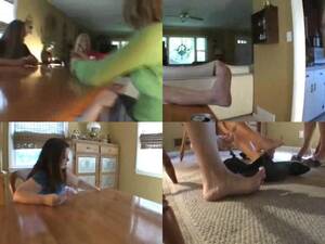 foot under table - 4 girls feet under table - Sweet Southern Feet - LQ/WMV