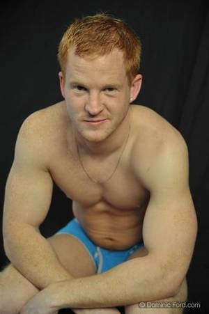 Collared Redhead Porn Starlets - Blu Kennedy model & porn star Redhead and love his blue speedos