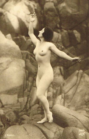 1920 nudes erotica - flapper porn amatory for salaciousjulian mandel erotic outdoor mystical nude  sensual flapper lady portrait in the rocks original rare 1920s