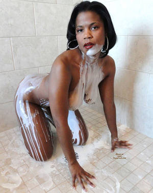 ebony voyeur tits - Black Girl With White Milk On Skin - Doggy Style, Nude Amateur , Got Milk