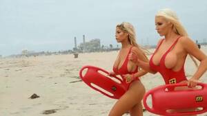baywatch - Sexy Baywatch with buxom Bridgette B and hot blonde in Porn Parody