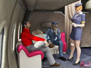 Airplane 3d Porn Comics - Banana Airlines. Sinful ebonies wildly bonk a young tranny miss in an  airplane