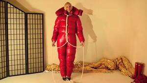 Down Suit Porn - BoundHub - Red Parkasite Down Suit