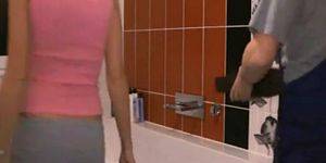 German Bathroom Porn - German blonde fucked in the bathroom