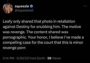 Leafyishere Porn - Minor revenge porn : r/Destiny