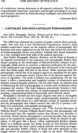 Marxist Porn - Capitalist and Post-Capitalist Pornography - Alan Soble: Pornography:  Marxism, Feminism and the Future of Sexuality. (New Haven: Yale University  Press, 1986. Pp. 186. $21.50.) | The Review of Politics | Cambridge Core