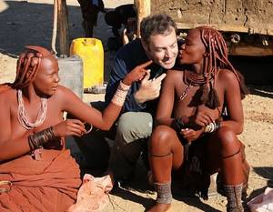 Namibian Women Porn - Namibian women of the Heroro people teasing and playing with a white man