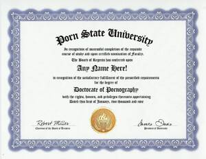 Funny Porn Certificates - Amazon.com: Porn Pornography Degree: Custom Gag Diploma Doctorate  Certificate (Funny Customized Joke Gift - Novelty Item) : Toys & Games
