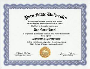 Funny Porn Certificates - Amazon.com: Porn Pornography Degree: Custom Gag Diploma Doctorate  Certificate (Funny Customized Joke Gift - Novelty Item) : Toys & Games