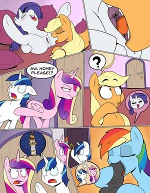 Mlp Shining Armor Porn Comics - e621 2016 absurd_res animal_genitalia animal_penis animal_pussy anus  applejack_(mlp) balls bed butt comic cunnilingus