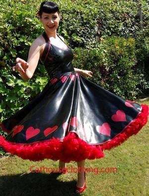 Hoop Skirt Fetish Porn - Great Cathouse Clothing latex swing dress
