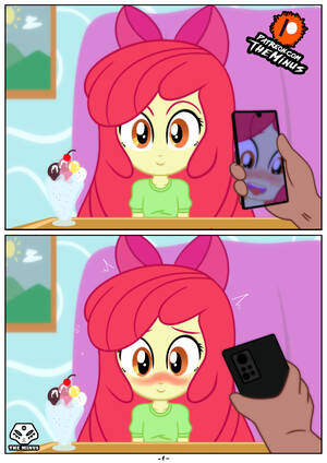 Apple Bloom Human - 3022852 - suggestive, artist:theminus, banned from derpibooru, apple bloom,  human, equestria girls, blushing, comic, cropped porn, female, high res,  image, implied sex, jpeg, lolicon, looking down, male, male pov, offscreen  character, offscreen