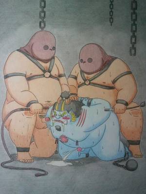 Forced Gay Prison Sex Drawings - anal blush bondage bound chains chubby cum fishmen forced futonuki gay  group group_sex human jimbei jinbe