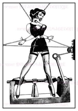 1950s bondage lesbian cartoons - Vintage 1950's Pen & Ink Illustration of A Submissive - Etsy