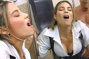 blonde fucks in office bathroom - Very emotional sex in the men's bathroom