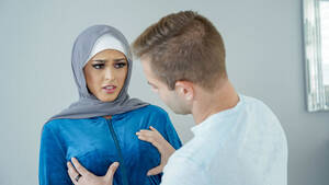 Arab Hijab Sex Mom - Mom with hijab closes eyes and porn partner gives dick to Arab for sex |  AREA51.PORN