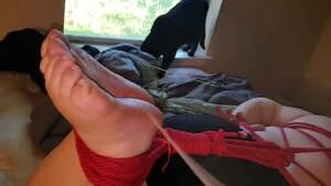 barefoot hogtie - BoundHub - BBW barefoot hogtied and tickled