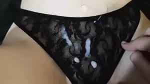 black cum panties - A quick cumshot on black panties | xHamster