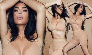 erotic nudism gallery - Kim Kardashian poses in underwear in photos of nude SKIMS line | Daily Mail  Online