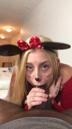 mouse blow job - Melody Parker sexy mickey mouse sucks BBC