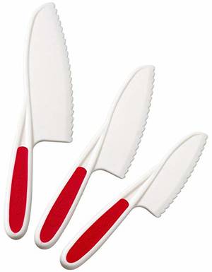 Knife Party Porn - StarPack Nylon Kitchen Knife Set (3 Piece) - The Perfect Kids Knife, Lettuce