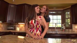 dirty kitchen lesbians - Milf lesbian teaches a teenage girl some nasty lesbian moves and they fuck  on the kitchen counter watch online
