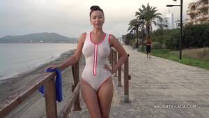 Bikini Public Porn - Wet transparent swimsuit in public - XVIDEOS.COM