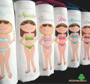 beach slumber party anime porn - 6 Personalized beach girls pool party favors goody bags for girls.