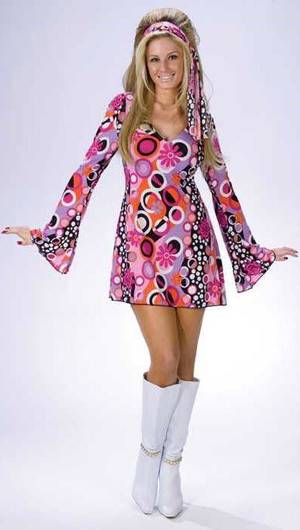 1960s Go Go Dress Sexy - Adult Feelin' Groovy Go Go Dress - 60's and 70's Costumes - Candy Apple  Costumes