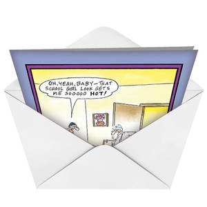 Hot Schoolgirl Porn - ... Funny Birthday Paper Card by Tom Cheney from NobleWorksCards.com - School  Girl image 2