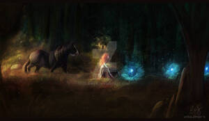 Disney Brave Angus Porn - 185408 - safe, artist:glimpen, angus (brave), merida (brave), equine,  fictional species, horse, human, mammal, shire horse, wisp, brave (disney),  disney, pixar, 2016, 2d, deviantart watermark, duo, female, forest,  letterboxing, male, scene interpretati