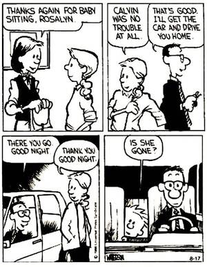 Calvin And Hobbes Babysitter Porn - Thanks again for baby sitting, Rosalyn. : r/calvinandhobbes