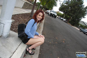 interracial redhead pussy - Sweet redhead with tiny nipples bares it all and gets her neat pussy  penetrated with black sausage