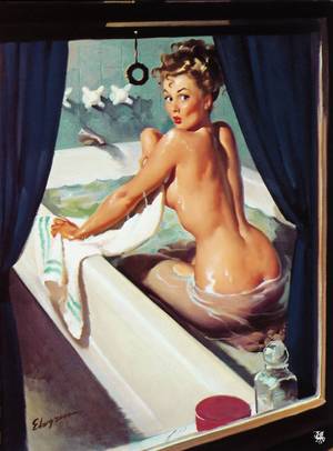 Bathtub Nude Vintage 1920 Porn - Peeking In PinUp