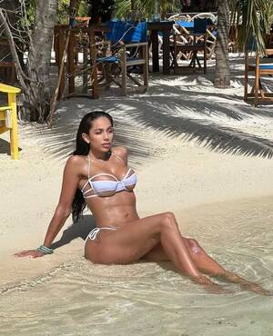 34dd natural tits beach - Model risks flashing boobs as she dons extreme cut-out bikini trend - Daily  Star