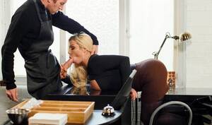 big cock shop - Sexy blonde sucks a guys big cock in a coffee shop - free porn HD