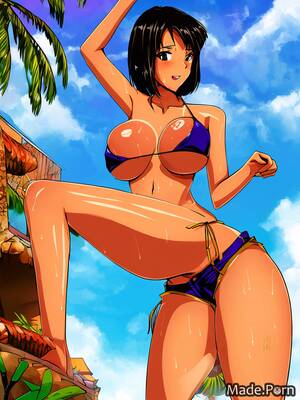 massive cartoon cock and balls - Porn image of big balls anime big cock short shorts tan lines futanari  veiny dick created by AI