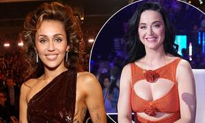 Miley Cyrus Katy Perry Porn - American Idol bosses 'pushing for Miley Cyrus to replace Katy Perry' after  judge stepped down - but senior figures 'worry she's too risquÃ©' for the  family show | Daily Mail Online