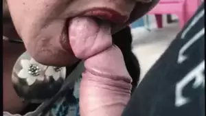 Mature Moms Blowjob And Cum - mature mom gives blowjob with cum in mouth â€“ close-up | xHamster