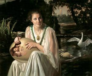 charming leda - David Michael Bowers - Mythology - Leda and the swan