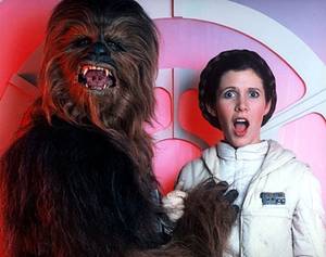 chewbacca star wars cartoon porn - Chewbacca and Carrie Fisher as Princess Leia having fun while making a  legendary movie series Star Wars.
