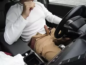 car jerk off cum shot - Rainy day jerk-off in my car in a parking lot, verbal, stroking my cock and  cumming. Wearing khakis and nice orgasm. | xHamster