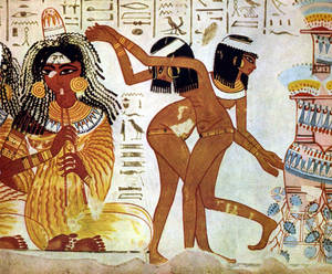 Ancient Egyptian Hieroglyphic Porn - File:Musicians and dancers on fresco at Tomb of Nebamun.jpg