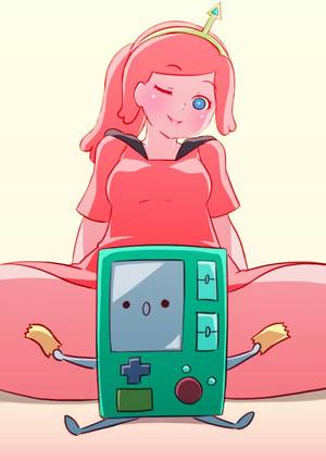 Beemo Adventure Time Sexy - adventure time blue eyes blush bmo breasts bright pupils censored dress  hairband long hair medium breasts mike inel novelty censor one eye closed  pink dress ...