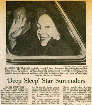 1972 Porn Newspapers - 'Deep Sleep' (1972): Deep, Deep Trouble <br />